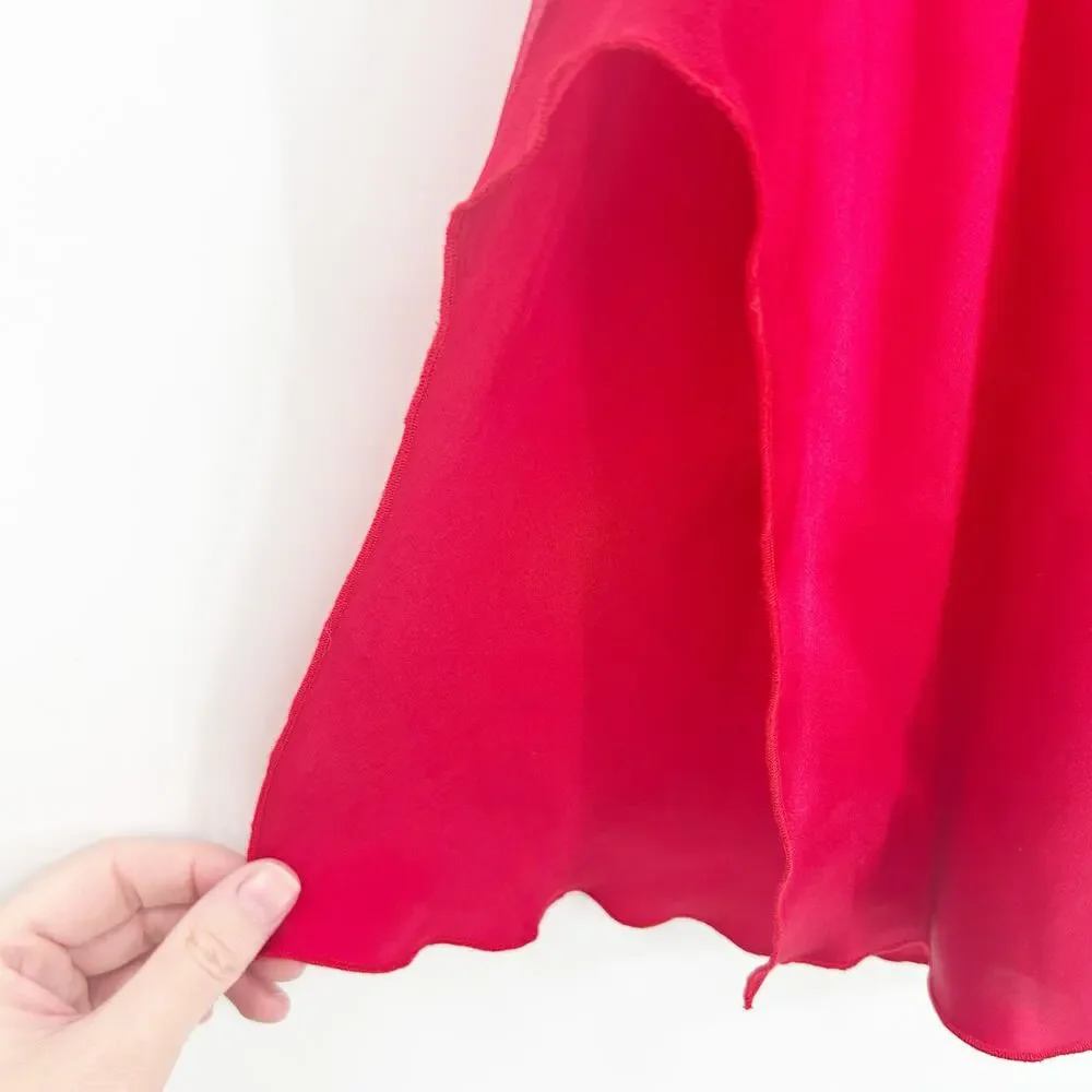 Magic Silk Womens Y2K Coquette 100% Silk Lace Up Cami Mini Slip Babydoll Dress M - Picture 5 of 7